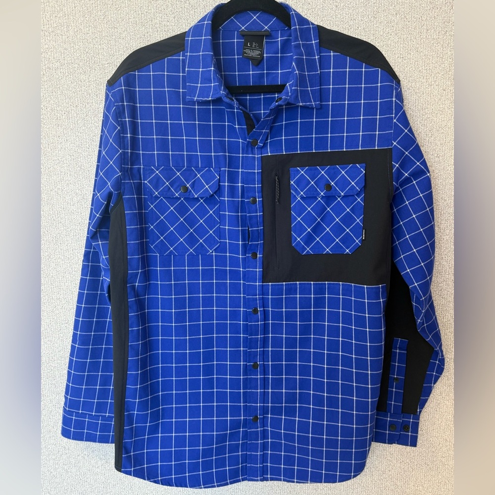 Burton Mens Size Large Brighton Performance Flannel‎ Water Resistant Stretchy